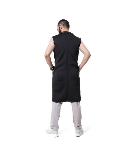 Metamorph Black Long Sleeveless Vest for men