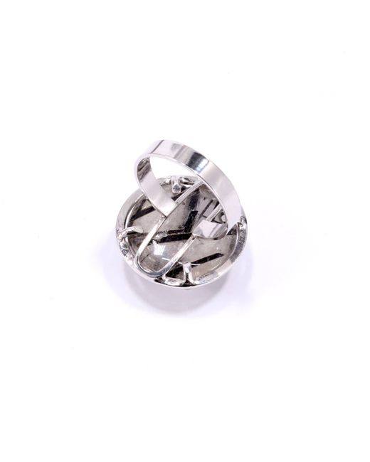 Mineralgems•Studio White Tourmalinated Quartz Ring Fail