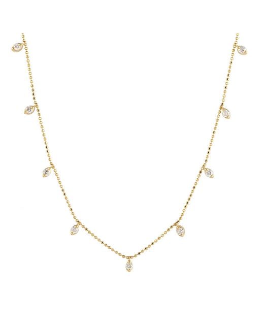 Artisan White 18K Prong Diamond Station Necklace