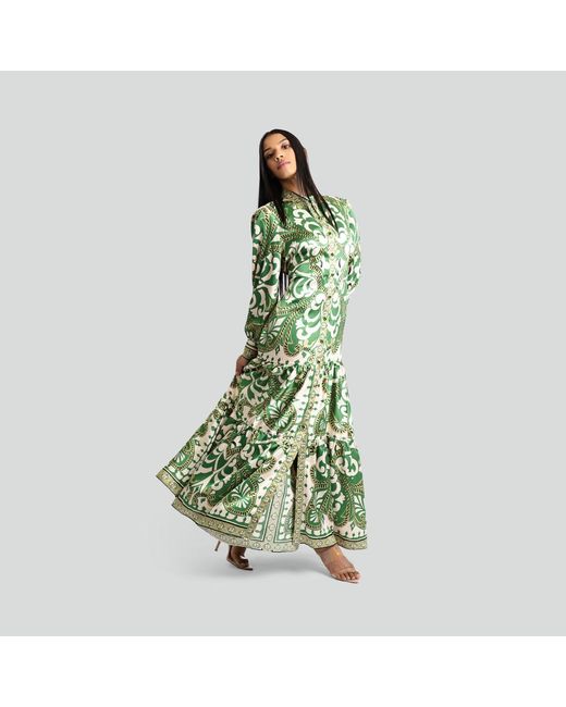 Maui X Lolita Green Zuri Baroque Print Dress