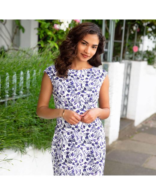 Alie Street London Blue Petite Pippa Shift Dress