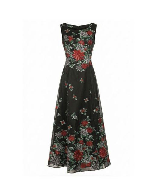 Luna Fashion House Black Floral Maxi Dress, Rina