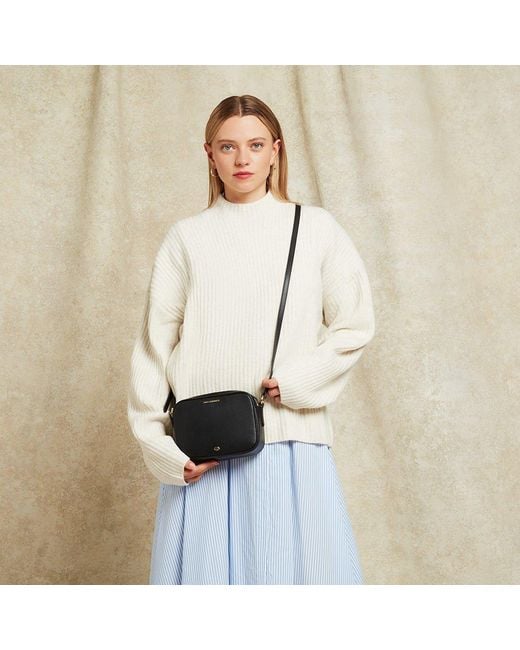 Lulu Guinness Black Leather Cole Crossbody Bag