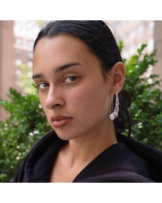 Gold & Honey Metallic Wishbone Bamboo Drop Earrings
