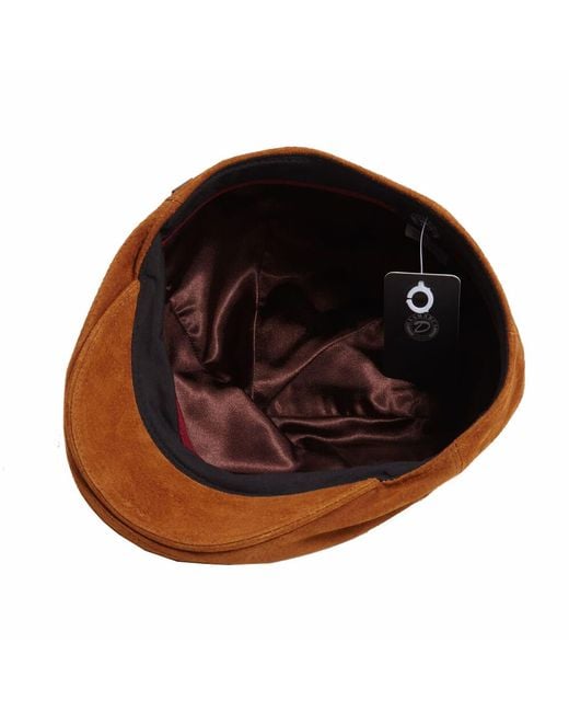 Dasmarca Hats Brown Alex Toffee Leather Cap For for men