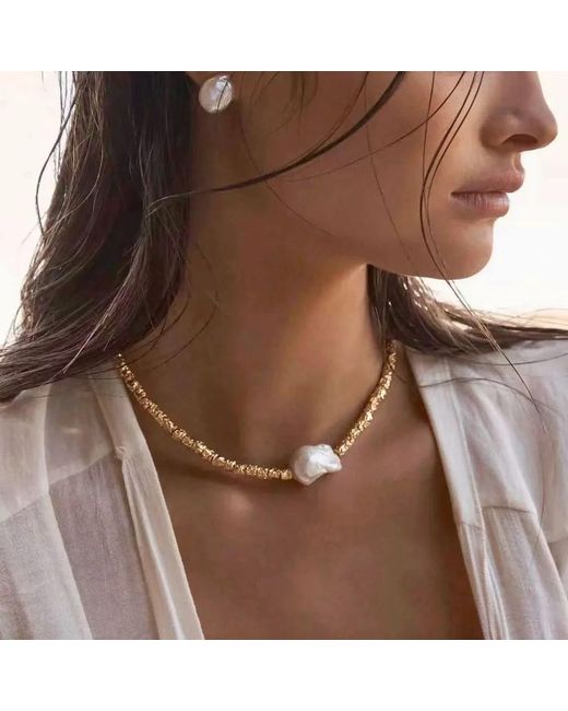 Angel Barocco Metallic Baroque Pearl Necklace – One Pearls