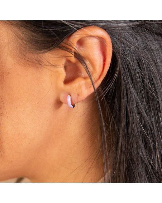 Claire Hill Designs Metallic Enamel Huggie Earrings