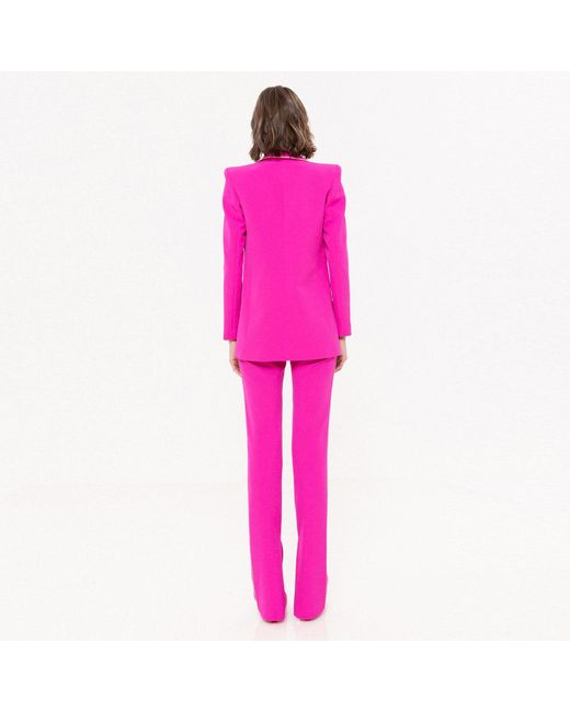 Nissa Pink Embellished High-waisted Pants