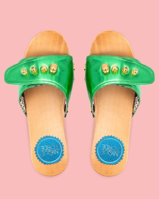 Nique Forde Green Parakeet Lucille Sandals