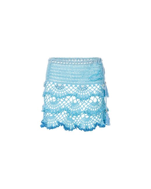 Andreeva Blue Aqua Marine Handmade Mini Crochet Skirt