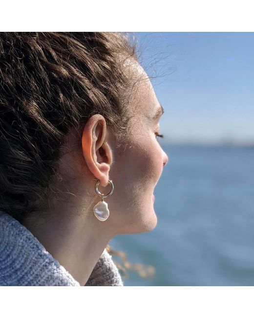 Kiri & Belle Blue Clemmie Petal Pearl Sterling Earrings