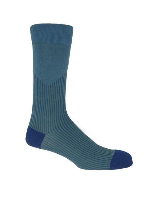 Peper Harow - Made in England Blue V-Stripe Socks – Bundle for men
