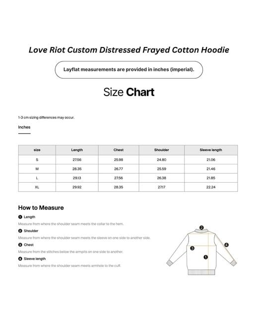 X Ilona Blue Black Love Riot Custom Distressed Frayed Cotton Hoodie
