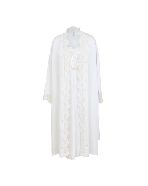 Luna Luz White Adore Slip & Robe Ensemble