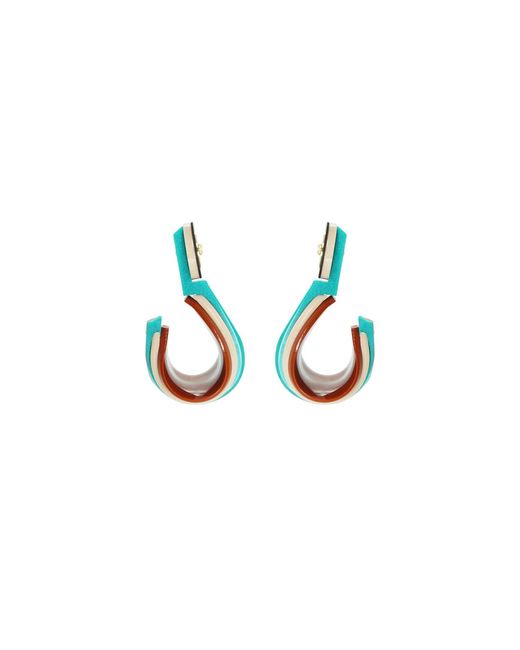 Gissa Bicalho Multicolor Acrylic Handmade Earring Hoop Empire Cinnamon