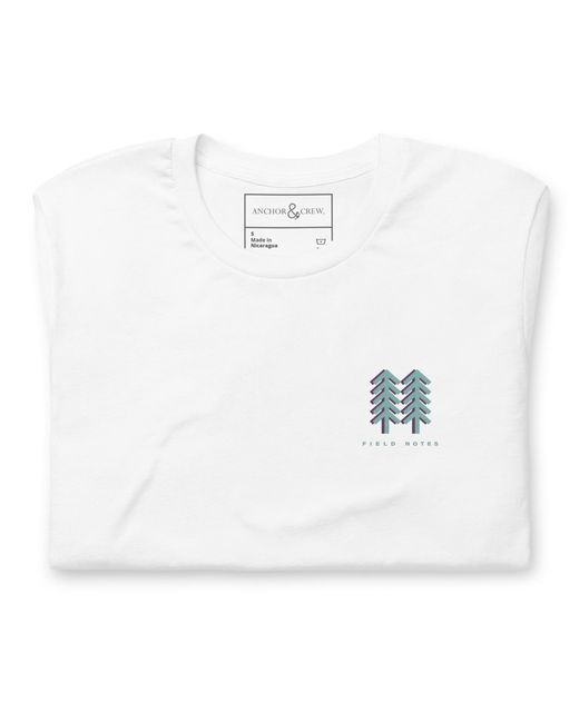 Anchor and Crew White One Field Notes Organic Cotton T-Shirt for men