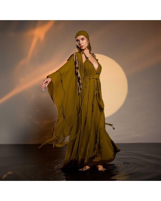 Zhenabia Green Sidra Poncho