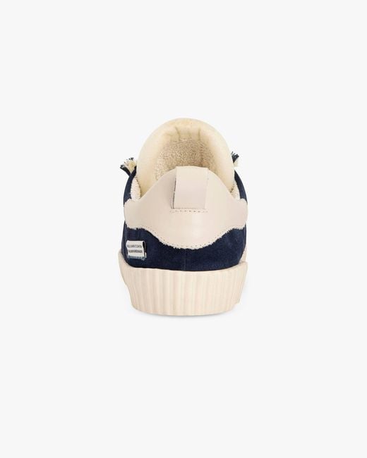 Springa | Unique Vulcanized Sneakers Italian Handmade Blue Wavy Suede Dark for men