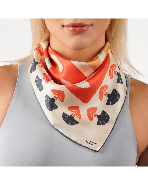 Folie Living Red Apple Of My Eye Silk Scarf Small
