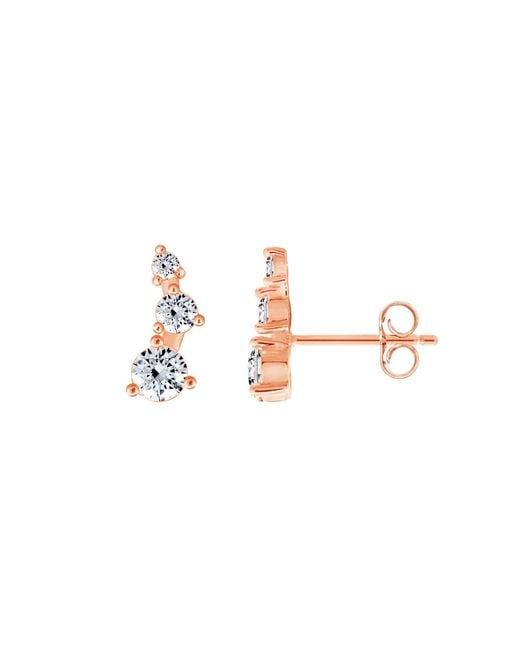 Diamonbliss White Tiny Stud Earrings, Star Map, Rose