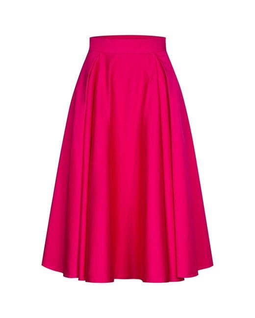 Marianna Déri Pink Pleated Cotton Sateen Skirt