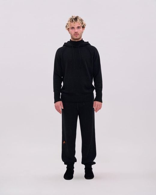 La Granni Blue Knitted Roll Neck Hoodie