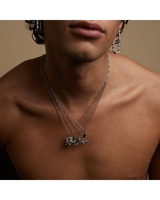 Kasun Metallic Solid F Initial Necklace With Mother Of Pearl