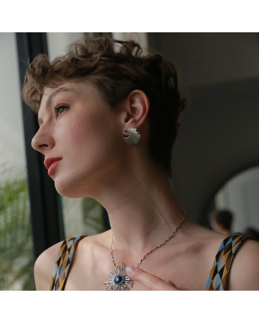 Retro Chic Metallic Dandelion Earrings