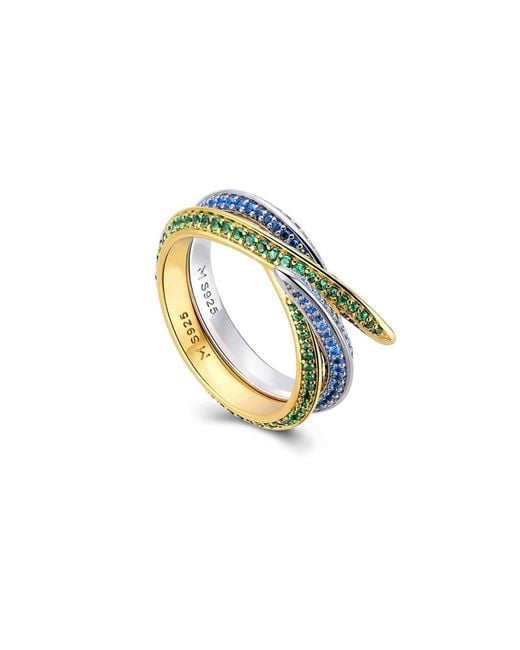 Meulien Metallic Pointed Curve Ring