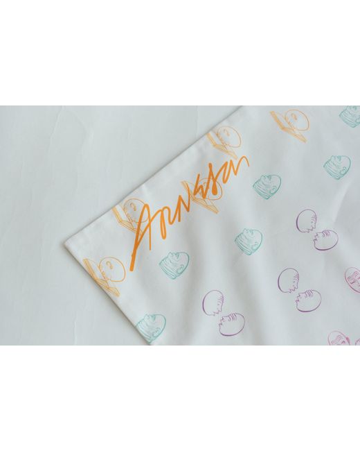 Lost Pattern White Eggheads Cotton Tote Bag
