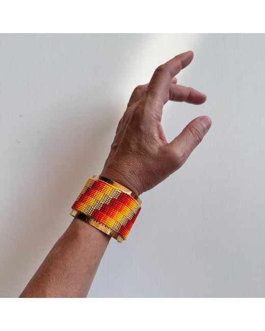 Iliana Arrazola Red Minimalist Deconstructed Bracelet, And