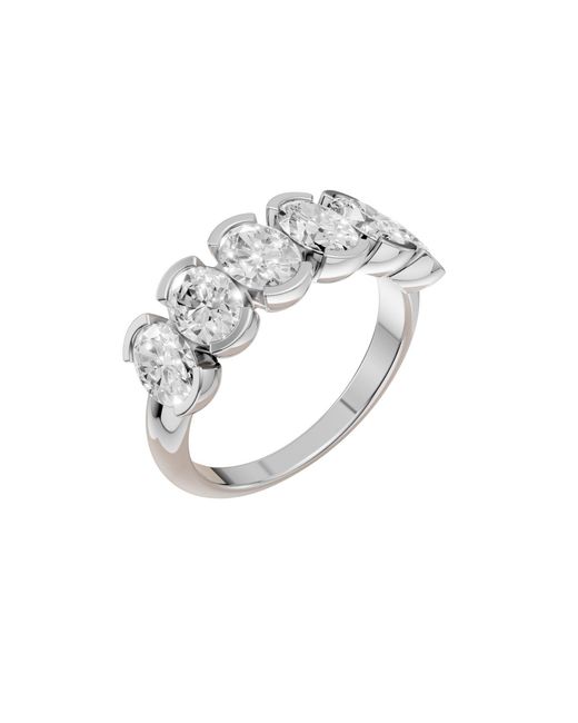 Aya Fine Jewelry White Elegant Oval Lab Diamond Wedding Band 2.57 Cwt