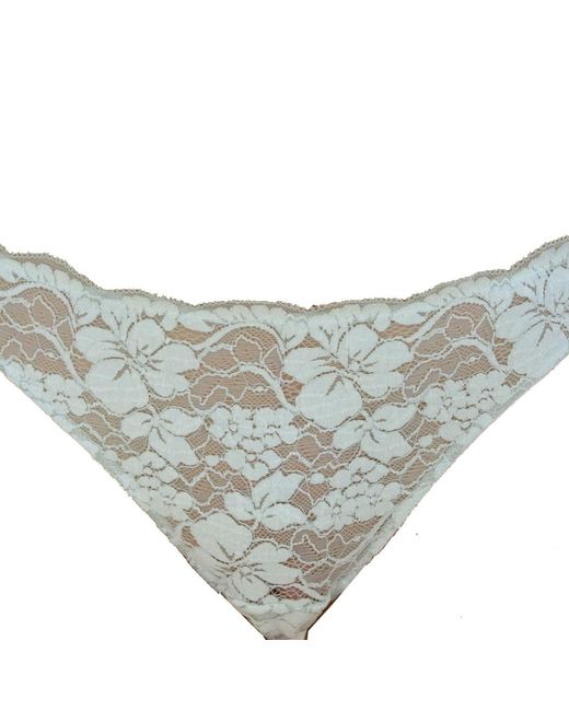 Noblesse Oblige Gray Two Tone Key Hole Detail Flock Effect Panty