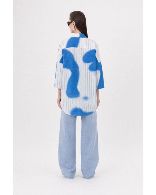 mysimplicated Blue Stripes Oversized Shirt W