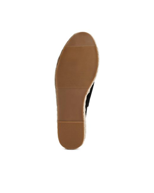 Rag & Co Black Affie Genuine Suede Slingback Strap Espadrilles