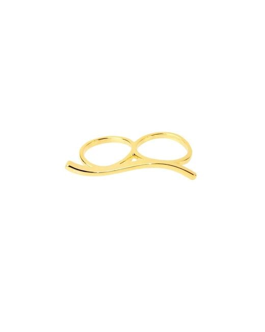 Saachi Metallic Double The Bar Ring