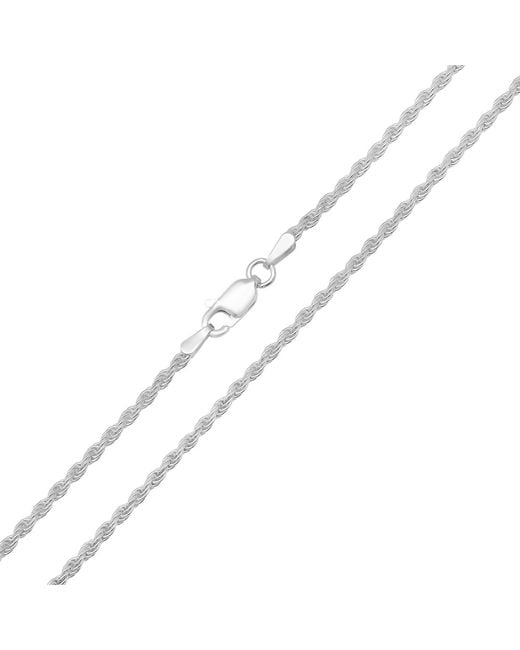 Kylie Harper Metallic Italian Sterling 2Mm Diamond-Cut Rope Chain