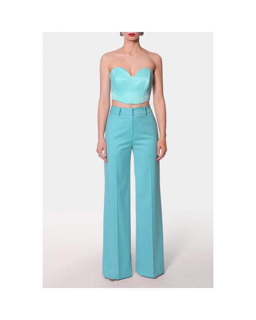 AGGI by HALEWSKI Blue Franzi How Am I Wide Leg Trousers