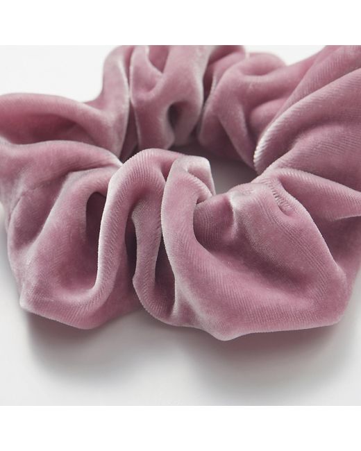 Soft Strokes Silk Purple Silk Velvet Handmade French Scrunchie Set Of Four