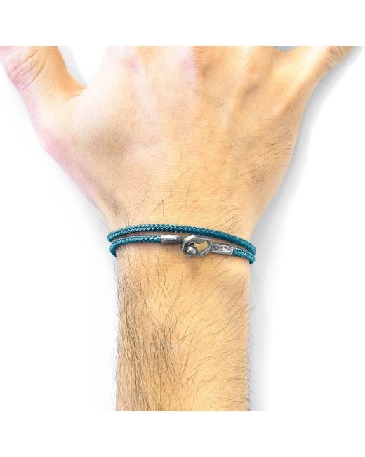 Anchor and Crew Blue Ocean Tenby & Rope Bracelet for men