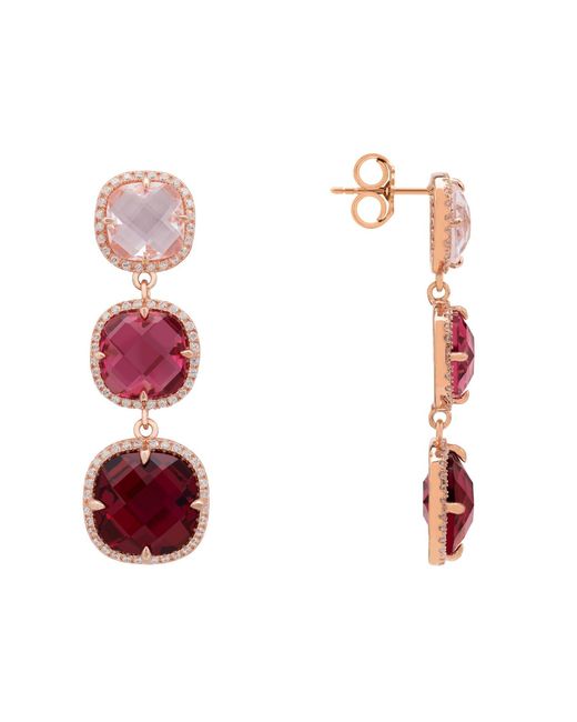 Latelita London Red Rose Knightsbridge Earrings Rosegold Pinks