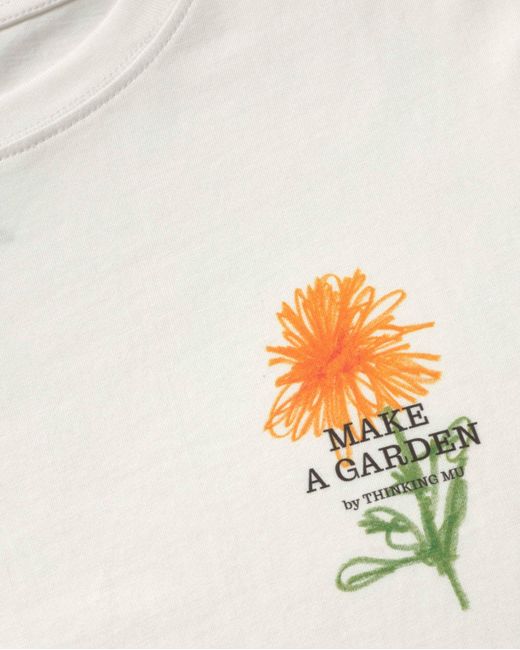 Thinking Mu White Aaron Crayon Flower T-Shirt for men