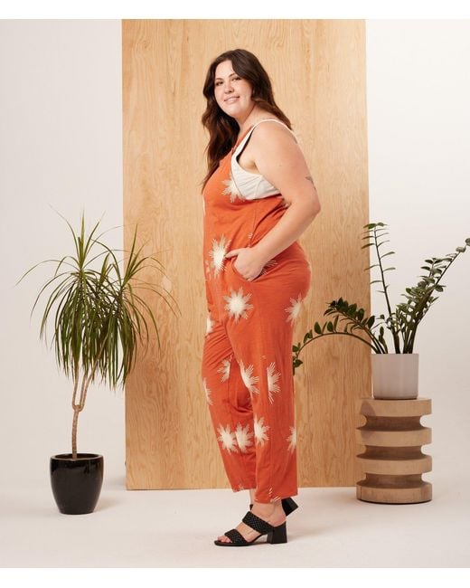 Known Supply Red Organic Cotton Adjustable Overalls
