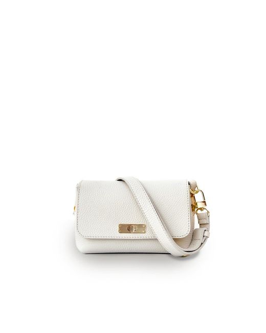 Apatchy London White Neutrals The Maisie Mini Stone Leather Bag