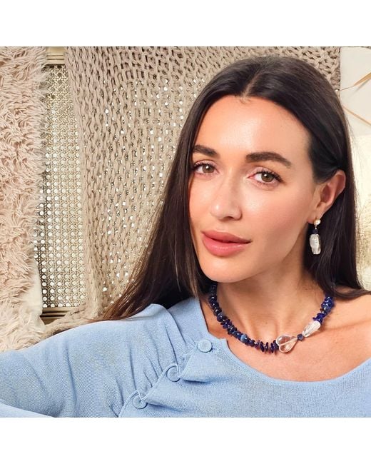 Farra Blue Kyanite With Bowknot Quartz Necklace