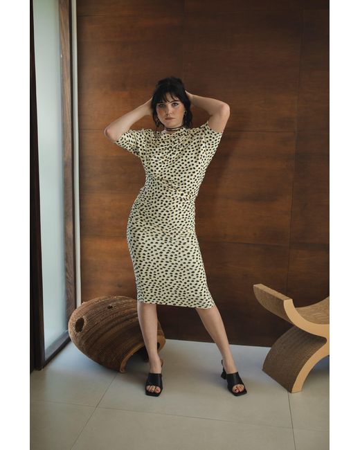 Jennafer Grace White Neutrals Dottie Cat Angle Dress