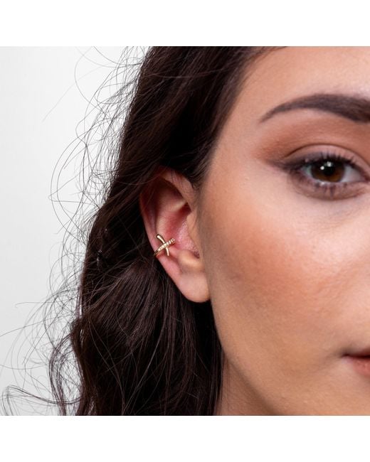 Lucy Quartermaine Metallic Solid Bliss Ear Cuff With Graded Diamonds