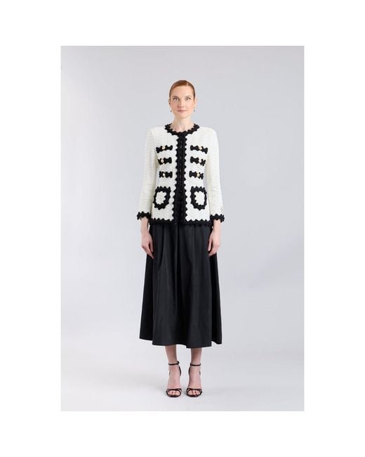 The Extreme Collection Black Monochrome Structured Knit Jacket