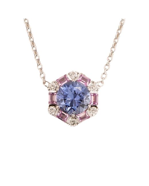 Juvetti Blue Melba Necklace Ceylon, Sapphire, Diamond
