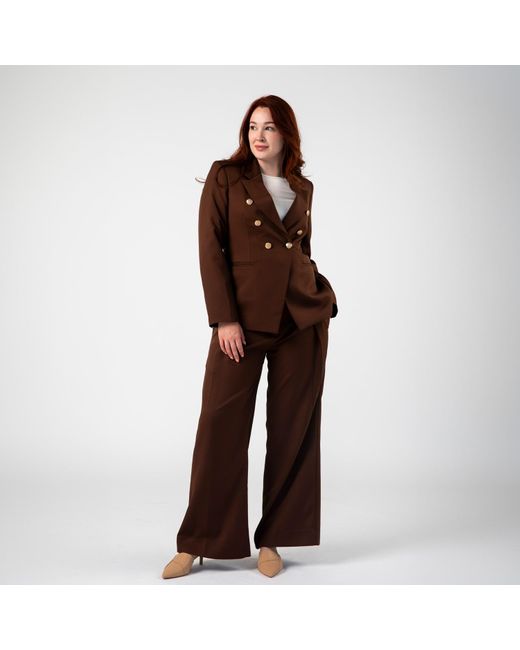 Point of View Label Brown Impact Double Breasted Jacket